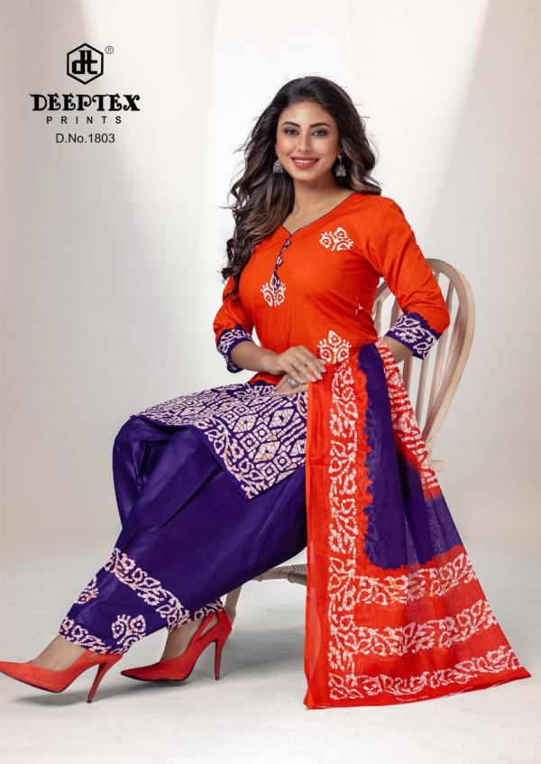 Deeptex Batik Plus-18 Cotton Designer Patiyala Dress Material